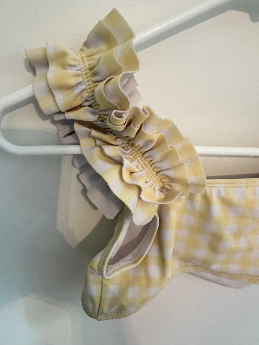 Janie and Jack Yellow and White Gingham Ruffle Two-Piece size 12